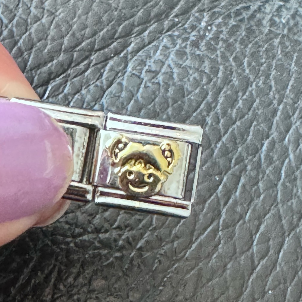 Gold tone girl italian Charm